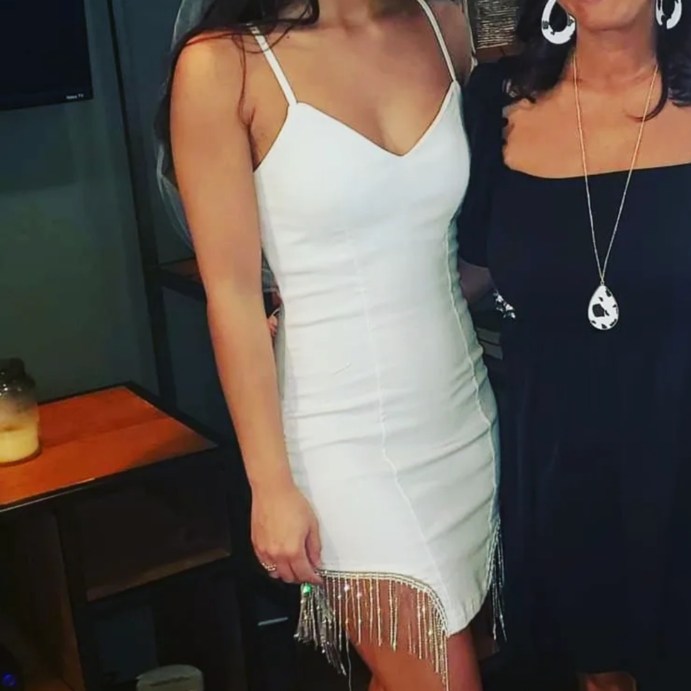 White mini dress
